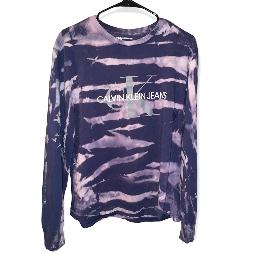 Calvin Klein Bleach Dye Long Sleeve Tee by Ruh-Roh RAGS!